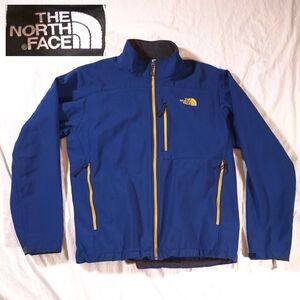 The North Face Blue and Gold Softshell Jacket Mens Large